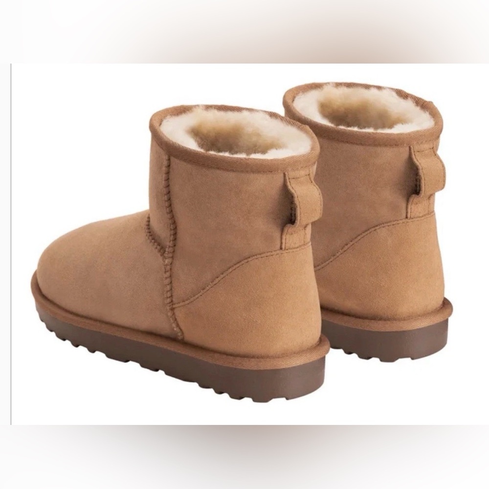 NEW Tan Suede Shearling Lined Short Boots size 11 - Picture 5 of 7